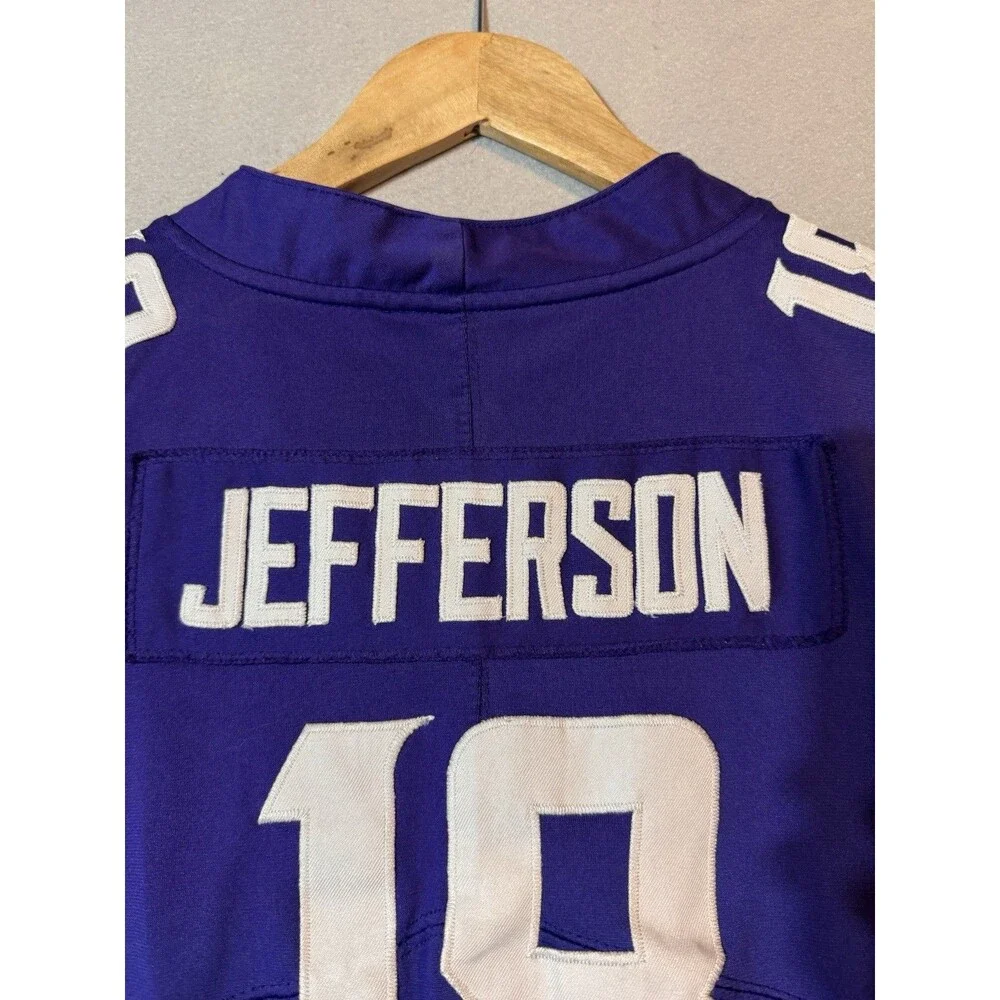 Nike NFL Minnesota Vikings Jefferson #18 NFL Stitched Jersey Size Youth Medium